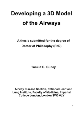 Developing a 3D Model of the Airways