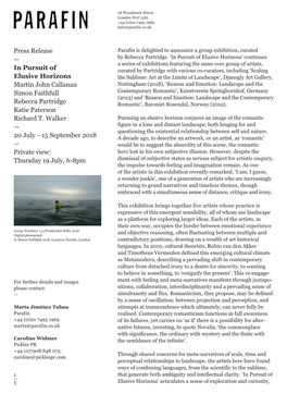 Press Release — in Pursuit of Elusive Horizons Martin John Callanan