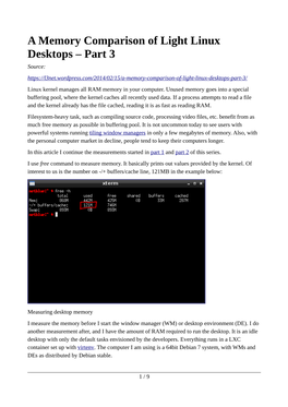 A Memory Comparison of Light Linux Desktops – Part 3