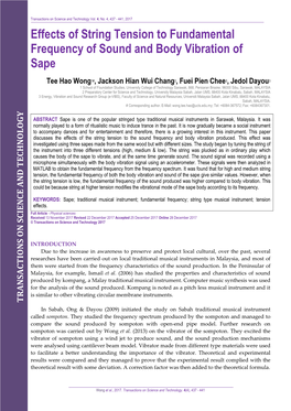 Effects of String Tension to Fundamental Frequency of Sound