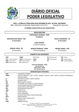 Diário Oficial Poder Legislativo