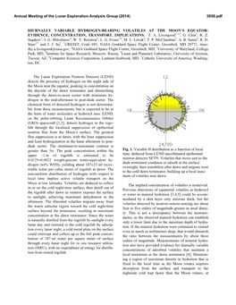 Diurnally Variable Hydrogen-Bearing Volatiles at the Moon’S Equator: Evidence, Concentration, Transport, Implications