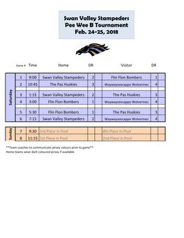 2018 SR Pee Wee B Tourney Draw-Rules-Contacts.Xlsx