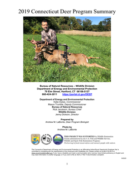 2019 Connecticut Deer Program Summary