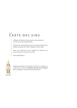 Carte Des Vins