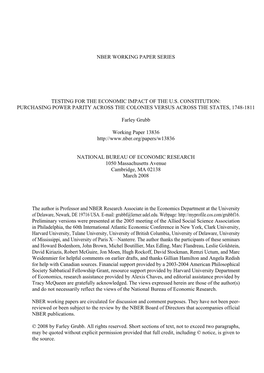 Purchasing Power Parity Across the Colonies Versus Across the States, 1748-1811