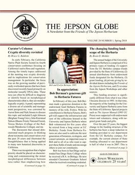 THE JEPSON GLOBE a Newsletter from the Friends of the Jepson Herbarium