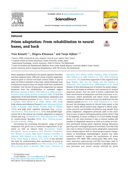 Prism Adaptation: from Rehabilitation to Neural Bases, and Back