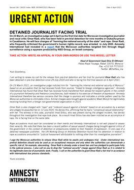 Detained Journalist Facing Trial: Omar Radi