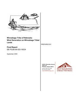 Winnebago Tribe of Nebraska: Wind Generation on Winnebago Tribal Lands