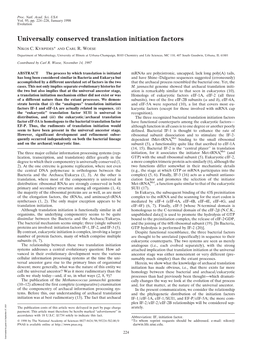 Universally Conserved Translation Initiation Factors