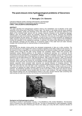 The Post-Closure Mine Hydrogeological Problems of Gavorrano (Italy)