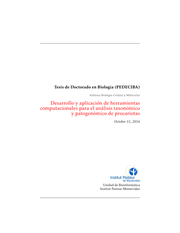 Desarrollo Y Aplicación De Herramientas Computacionales Para El Análisis Taxonómico Y Patogenómico De Procariotas