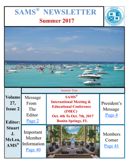 Sams Newsletter