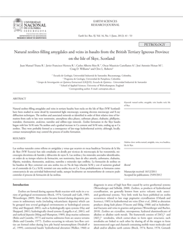 Natural Zeolites Filling Amygdales and Veins in Basalts from the British Tertiary Igneous Province on the Isle of Skye, Scotland