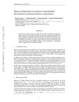 Semi-Supervised Learning with Gans: Manifold Invari- Ance with Improved Inference