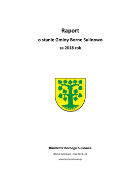 Raport O Stanie Gminy Borne Sulinowo Za 2018 Rok