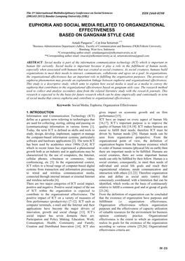 Euphoria and Social Media Related to Organizational Effectiveness Based on Gangnam Style Case