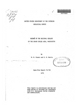 Resume of the Regional Geology of the Grand Coulee Area, Washington