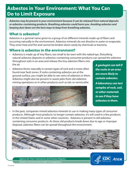 Asbestos in Your Environment: What You Can Do to Limit Exposure