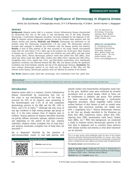 Evaluation of Clinical Significance of Dermoscopy in Alopecia Areata