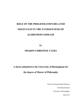 Role of the Proliferation-Related Molecules in the Pathogenesis Of