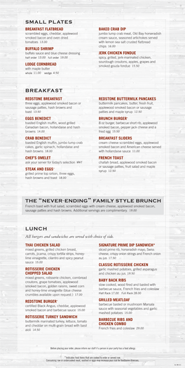 Family Style Brunch Small Plates Lunch Breakfast