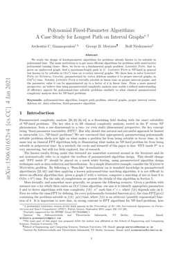 Polynomial Fixed-Parameter Algorithms: a Case Study For