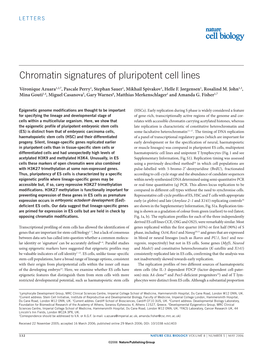 Chromatin Signatures of Pluripotent Cell Lines