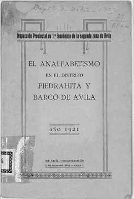 El Analfabetismo Piedrahita Y Barco De Avila