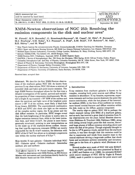 ASTRONOMY and ASTROPHYSICS XMM-Newton Observations of NGC