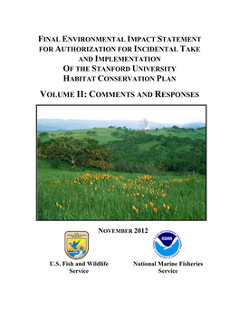 Stanford Habitat Conservation Plan and Draft Environmental Impact Statement Revised and Sent August 30, 2010