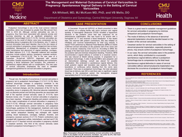 ABSTRACT Introduction the Management and Maternal Outcomes of Cervical Varicosities in Pregnancy: Spontaneous Vaginal Delivery I