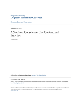 A Study on Conscience: the Content and Function