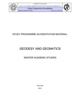 Geodesy and Geomatics