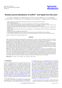 Rotation Period Distribution of Corot⋆ and Kepler Sun-Like Stars