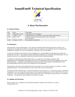 Soundfont Technical Specification