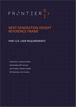 Next Generation Height Reference Frame