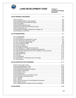 LAND DEVELOPMENT CODE Chapter 6 Development Design Standards ______