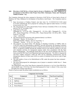 F. No. 8-49/2016-FC Sub : Diversion of 6017.00 Ha. of Forest Land in Favour of Rashtriya Jal Vikas Abhikaran for Development of Ken-Betwa Link Project from Distt