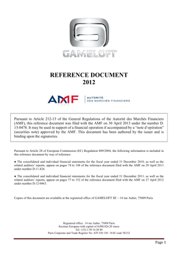Reference Document 2012
