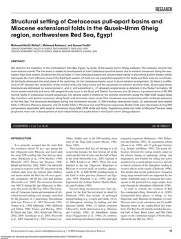 RESEARCH Structural Setting of Cretaceous Pull-Apart Basins And