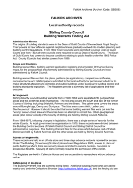 Stirling County Building Warrants