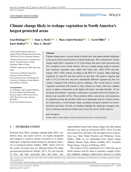 Climate Change Likely to Reshape Vegetation in North America's Largest Protected Areas