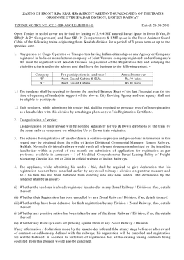 LEASING of FRONT Slrs, REAR Slrs & FRONT ASSISTANT