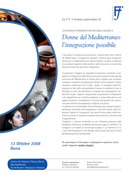 Donne Del Mediterraneo L'integrazione Possibile