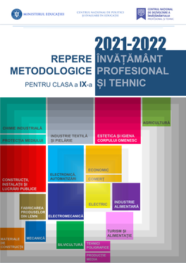 2021-2022 REPERE ÎNVĂȚĂMÂNT METODOLOGICE PROFESIONAL PENTRU CLASA a IX-A ȘI TEHNIC