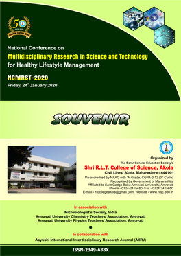 Souvenir, NCMRST-2020, Shri R.L.T. College