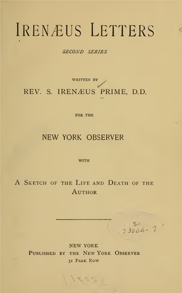 Irenæus Letters. Second Series