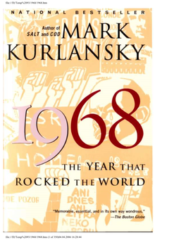 The Year 1968—Some Claiming Objectivity and Others Stating Their Prejudices—I Am Convinced That Fairness Is Possible but True Objectivity Is Not